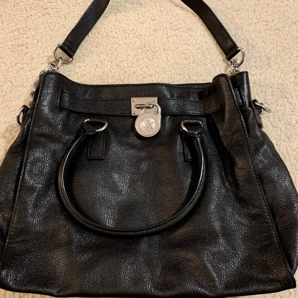 Michael Kors Black & Silver Hamilton Handbag